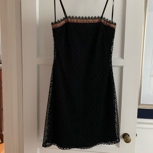 Lined black dress with lace overlay